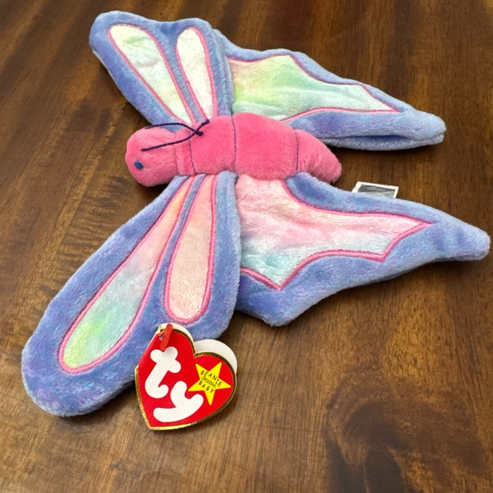Ty‎ Beanie Baby Pink and Purple Butterfly Plush Toy Flitter 1999 vintage
